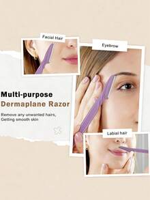 5/15/30pcs Purple Eyebrow Grooming Kit, Eyebrow Razor, Long Handle Eyebrow Trimmer, Eyebrow Care Tools, Eyebrow Shaping Tools, Exfoliating And Dead Skin Removal Tools, Razor, Precise Eyebrow Trimmer, Facial And Neck Shaving Blades, Eyebrow Tools, Household Essentials, Gift For Women, Mother's Day Gift, Grandmother Gift - Purple - View 2