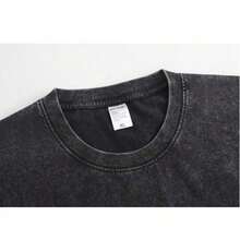 1 Piece Funny Graphic T-Shirt With Cat Design, Men's Cotton T-Shirt, 230g, Washed Short Sleeve T-Shirt, Suitable For Halloween, Christmas And Spring Festival Gifts, 180g. - 黑色 16 - 查看 4