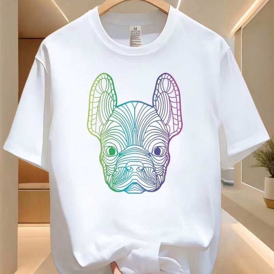 Printed T-Shirt For Men And Women - White - View 1