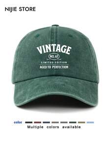 1pc 67th Birthday Graphic Print Baseball Cap For Men, Washed Vintage Hat For Outdoor Sun Protection, Suitable For Street & Daily Wear,Beach,Holiday - A - View 10