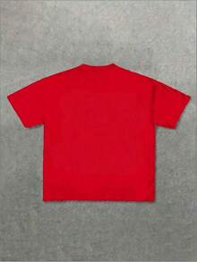 Cute Unisex Premium Casual T-Shirts, 'Positive Vibe' T-Shirt With The Phrase 'PRETTY GIRLS LOVE MY ENERGY', Short Sleeve Casual T-Shirt, Soft, Pure Cotton 220gsm - 紅色 - 查看 2