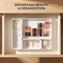 Multi-Size Detachable Drawer Storage Box Set, Coverless Free Combination Organizer Tray, Kitchen Utensils/Cosmetics/Jewelry/Stationery Storage Box, Suitable For Home, Office, Bathroom, Desktop Clutter Organizer - Multicolor - View 2