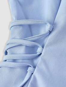 MOD Blusa blanca elegante con mangas de farol y cintura anudada, simple y versátil para el trabajo y el transporte, blusas elegantes para mujeres, camisa con lazo, blusa blanca con lazo delantero, blusas blancas elegantes, camisas y blusas, camisa con lazo, vintage, retro, estilo de dinero antiguo, blusas casuales para mujeres, blusas elegantes para mujeres, blusas de trabajo para mujeres, blusa ajustada, estilo baddie, vestido de San Valentín para mujeres, mujeres de primavera, vestido de San Valentín para mujeres, mujeres de primavera, vacaciones de verano, blusas para mujeres de fiesta - Azul - Ver 4