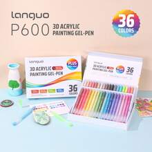 Langge Professional Acrylic Paint Stylus Pen Enhanced Version, Large Capacity Metal Glossy Pen Refill, 1.0mm Stainless Steel Nib Design, Smooth Flowing Ink, Suitable For Student Painting, Note-Taking, Back To School Essential - Multicolor - View 18