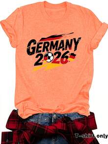 Sitio web independiente de camisetas de verano transfronterizas europeas y americanas, EE.UU., Canadá, México, Camisetas de manga corta con cuello redondo para la Copa del Mundo, camisetas de mujer de . - azul real - Ver 11