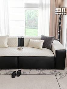 1pc Velvet Dark Gray Sofa Cover, Soft & Comfortable, Suitable For All Seasons, Machine Washable And Hand Washable, Dust And Stain Resistant, Ideal For Protecting Pet Furniture, Great For Daily Use, Room Decor, Back To School Season, Fits 2/3/4 Seater Sofa (Multiple Sizes Available) - Beige - View 4