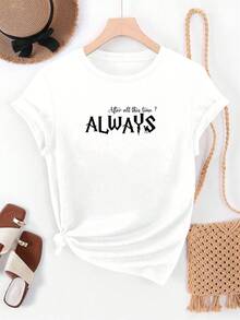 Ropa deportiva casual de una pieza para mujer, primavera/verano. Después de todo este tiempo, SIEMPRE un diseño de verano informal, camiseta corta de cuello redondo, elegante para fiestas, regalo para vacaciones. Absorbe la humedad, ropa casual para gimnasio. - Blanco - Ver 11