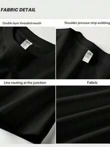1 Piece Women's Short Sleeve T-Shirt With Cartoon Cat Print - Loose Fit, Round Neck, Casual Top, Machine Washable, Comfortable For All Seasons, Cat Design T-Shirt, Stylish T-Shirt, Funny Design T-Shirt, 180g 100% Cotton. - 黑色 - 查看 3