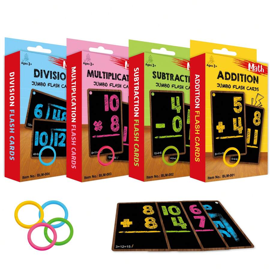 1 pieza Tarjetas de Matemáticas Estilo Pizarra Grande para Niños, Tarjetas de Práctica de Suma, Resta, Multiplicación y División, Ayudas de Enseñanza para el Hogar y el Aula