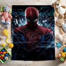 1pc S-Pider-Man Print Blanket,Retro Cartoon Style Throw Blanket,Cartoon Character Printed Blanket,All-Season Universal Nap Blanket,Character Home Decor Blanket,Modern Fashion Gift Suitable For Home Bedroom Bed Sofa Office Lunch Break Cover Picnic Blanket - Multicolor - View 3