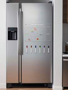Bảng kế hoạch hàng tháng bằng acrylic trong suốt dùng cho tủ lạnh, bảng lập kế hoạch mục tiêu có thể xóa được, nhãn dán từ tính ghi nhớ dùng cho nhà và văn phòng. - nhiều màu - Xem 3