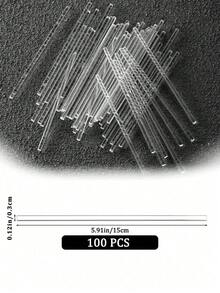 100支可重复使用的透明亚克力棒棒糖棍,鸡尾酒搅拌棒,适用于婚礼、圣诞节、生日派对装饰,以及糖果、蛋糕、巧克力、饼干、甜点DIY等。 - 多色 - 查看 14