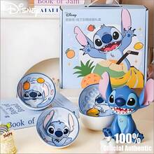 Disney 迪士尼官方正品史迪奇陶瓷饭碗卡通可爱餐具套装精美礼盒装家用汤碗礼盒史迪奇Siya 4.5“嘉禾饭碗4款混装礼盒套装 - 彩色 - 查看 9