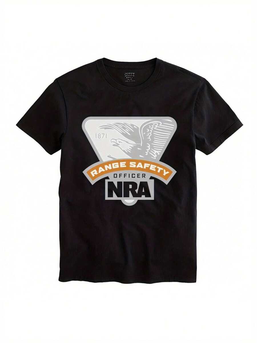 Camiseta de oficial de campo de tiro para hombre y mujer - Cuello redondo, con gráfico de derechos de armas conforme a las normas de la NRA, corte casual unisex.| Adecuado para campos de tiro, actividades al aire libre y uso casual - comodidad para todas las estaciones - lavable a máquina, duradero y transpirable, ideal para el hogar, la oficina, fiestas, reuniones y viajes. - Negro - Ver 1