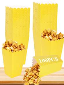 100/48/36/24/12个/1个白色爆米花盒，2个4.5 x 3英寸迷你爆米花盒，适合电影之夜装饰、圣诞节/万圣节 - 亮黃色 - 查看 32