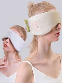 1 pieza Máscara de ojos con cubierta y orejeras 2 en 1, diseño portátil adecuado para durmientes de lado, unisex adulto y parejas - B - Ver 1