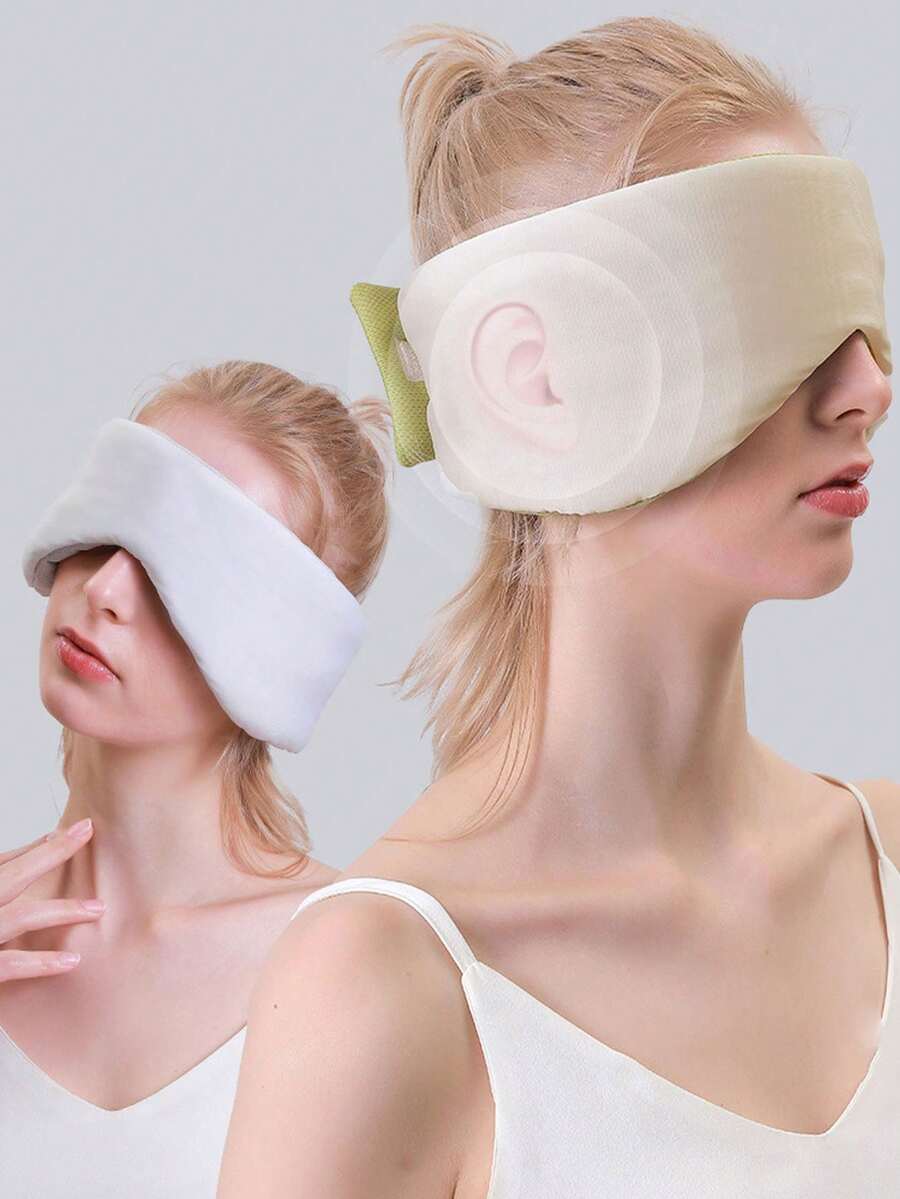 1 pieza Máscara de ojos con cubierta y orejeras 2 en 1, diseño portátil adecuado para durmientes de lado, unisex adulto y parejas - B - Ver 1