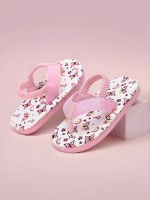 1 Pasang Sandal Jepit Bayi Bermotif Kupu-kupu dengan Ujung Terbuka dan Bernapas, Sandal Selop Longgar untuk Anak-Anak di Luar Ruangan - Berwarna merah muda - View 4