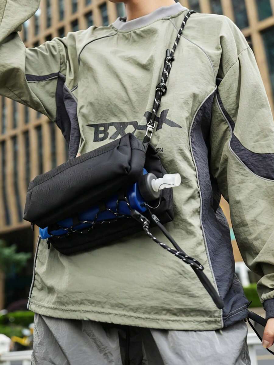 輕巧小巧通勤山系化妝包,附網格水杯袋,可收納手機及其他中性小物 - 黑色 - 查看 1
