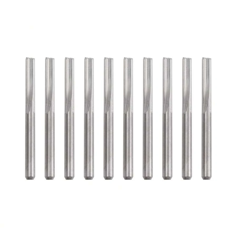 10Pcs 2 Flute Cnc Router Bits 3.175Mm Straight Slot Steel Milling Cutter For Wood Plastic - Multicolor - View 1