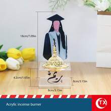 1pc 2026 Graduate Minimalist Aroma Diffuser Decor (Includes Incense Holder), Transparent Acrylic Home Desktop Decoration, With Arabic Calligraphy Blessing, Unisex Graduation Commemorative Gift, Suitable For Office Desk, Dining Table, Graduation Ceremony, Graduation Party Decoration, Holiday Gift - A - View 13