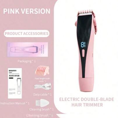 二合一女士电动剃须刀 – 双刀头，IPX7级防水，干湿两用，可修剪体毛，适用于比基尼线、腋下、腿部、手臂等部位的面部脱毛。