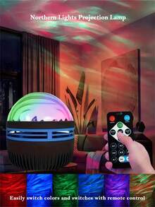 [Aurora Night Light] 1pc Aurora LED Projection Night Light USB Powered Multicolor Northern Lights Projector With Remote Control, Adjustable Brightness - Suitable For Bedroom, Living Room Decoration LED Light - Multi-color light - View 6