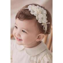 Băng đô cài tóc nơ ren cho bé gái, làm thủ công, mềm mại, co giãn, bản rộng, thích hợp cho trẻ sơ sinh. - Nhiều màu - Xem 5