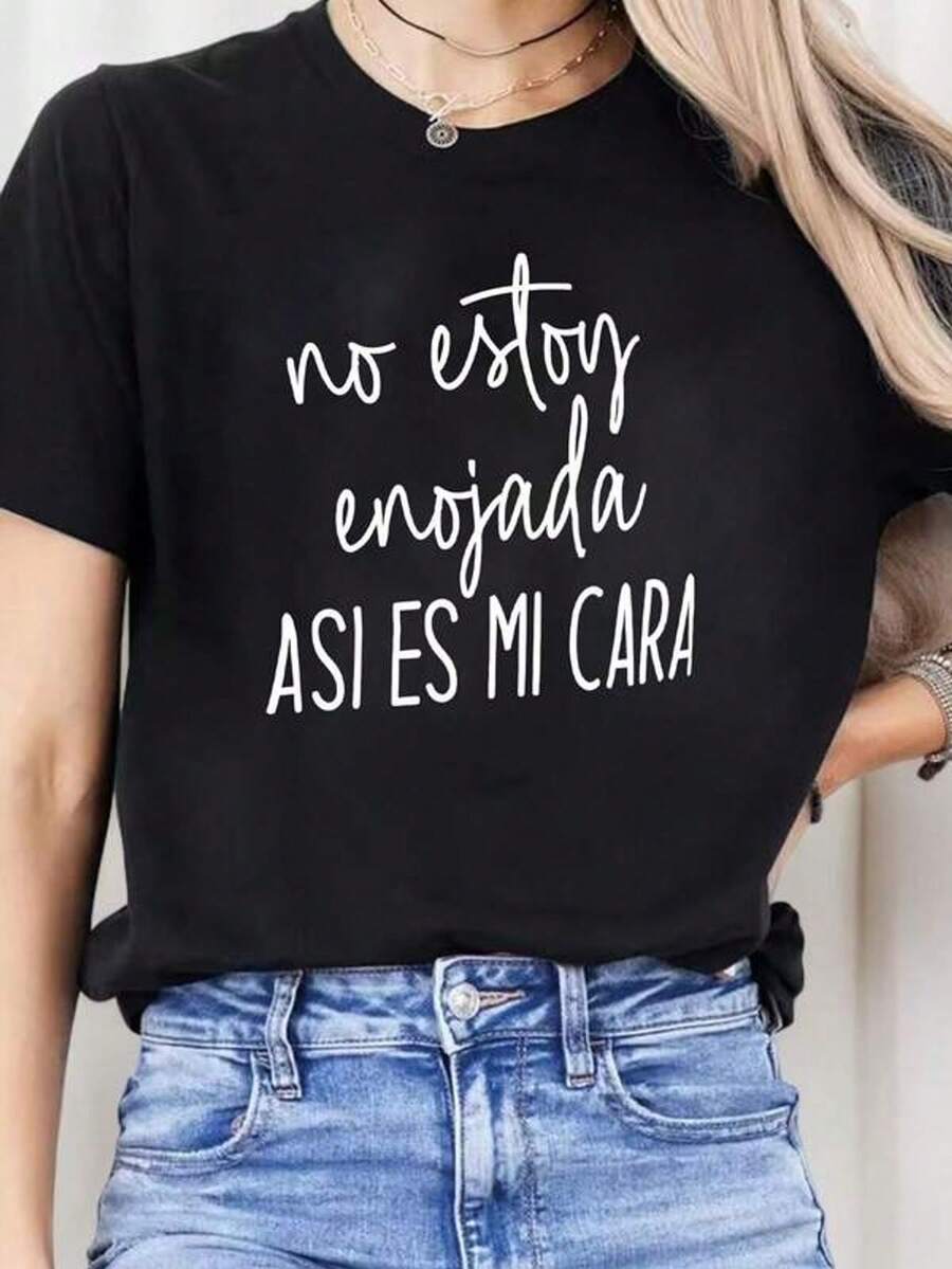 Women's Blouses, A Casual And Modern Printed T-Shirt For Women, Suitable For All Body Types, Very Practical And Versatile. It Combines Easily With All Kinds Of Casual Clothing And Is An Excellent Gift Option. - 黑色 - 查看 1