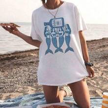 Camiseta de Moda para Mujer de Talla Grande, Nueva Colección Verano 2026, Moda Casual, Envío Local, Camisetas con Estampados, Camiseta MERMAID Sardine |       Camisa de playa MARGARITA |       Viaje de chicas con estética de pescador |       Camiseta La Dolce Vita |     Estética de Amalfi | Coastal Drinking Tee100% CottonPlayeras De Mujer Algodon Blusas Frescas Para El Calor Blusas Dama Playeras De Dama Playeras Mujer Blusa Blanca Playeras Basicas De Mujer Blusas Oversize Para Dama Playeras Oversize De Mujer  Y2k Mujer Verano Camisetas De Mujer Algodón Playeras Para Mujer Blusas Casuales Para Dama Envio Nacional - Blanco - Ver 1