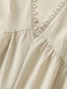 Pantalones anchos de verano de una pieza casuales tejidos para mujer - Albaricoque - Ver 3