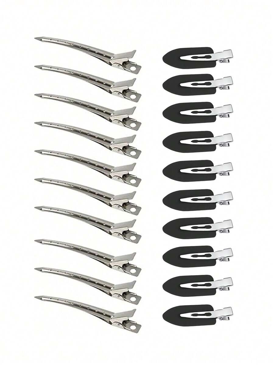 20 chiếc/10 chiếc kẹp tóc hợp kim rỗng chất lượng cao màu bạc/đen dành cho nữ, dài 3.46 inch/2.2 inch, kiểu dáng tối giản, thanh lịch, dễ thương theo phong cách Y2K, phù hợp cho sử dụng hàng ngày, thường ngày, trang điểm, tắm, tạo kiểu tóc, đi làm, du lịch, đi học, dự tiệc, kỳ nghỉ, làm quà tặng. - Nhiều màu - Xem 1