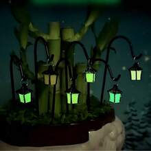 16pcs Mini Decorative Set, Luminous Mini Landscape, Mini Potted Plant Decor, Mini Party Craft, Fairy Style Mini Scene, Magical Garden Decor, Halloween Decor, Fantasy Theme Design, Lightweight & Delicate Accents - Decorative Posts - View 6