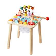 Montessori Activity Table For Toddler 1-3 Years Old, 8 In 1 Wooden Learn Activity Desk, Baby Play Table For Boys & Girls Aged 6+ Months, Great Birthday, Christmas, Children's Day Present - Wooden, 8 Games - View 8