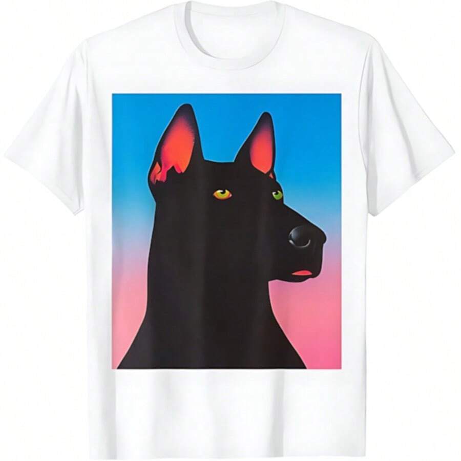 A Sarctic Funny Dog Meme - Camiseta de manga corta con estampado de perro negro - Blanco - Ver 1