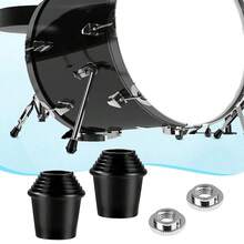 2 Packs Drum Spur Feet, Drum Legs Threaded Rubber Foot With Lock Nuts For Drum - Multicolor - View 3
