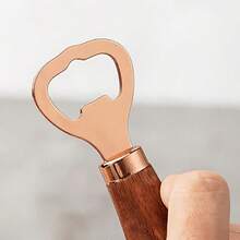 1/2 chiếc dụng cụ mở chai rượu bằng gỗ hồng mộc tinh tế, kiểu dáng cổ điển sang trọng, tay cầm bằng gỗ, thiết kế dọc màu vàng hồng, đầu mở bằng thép không gỉ, dụng cụ mở chai rượu sáng tạo cho gia đình và quán bar. - Nhiều màu - Xem 11