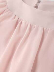 Conjunto de blusa sin mangas con nudo delantero y falda con volantes y dobladillo en capas, conjunto de verano casual de resort, set en color rosa - Rosa Pálido - Ver 5
