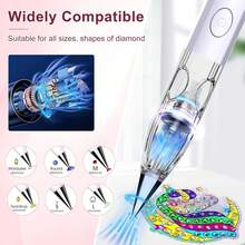 ENSSU Electric Diamond Painting Pen, Cordless Diamond Art Vacuum Pen With 4 Interchangeable Tips, No Wax Needed Vacuum Pickup For Multiple Diamond Sizes, 3 Adjustable Suction Modes, Rechargeable DIY Diamond Art Accessory And Tool, Perfect Gift For Diamond Art Enthusiasts And Beginners, Fast Paste Drill Pen Tool, Nail Art Diamond Pen Picker, Essential Crafting Aid Tool For Craft Enthusiasts, Nail Technician Supplies - A - View 4