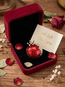 Luxury Rhinestone Pomegranate Brooches - Fruit Pins For Women Unisex Casual Party Jewelry Accessories / Friends Gifts Badges Decoration - Pomegranate - View 6