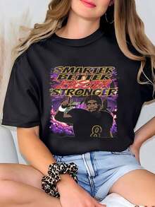 Women's T-Shirt: Smarter, Better, Faster, Stronger - 黑色 - 查看 1