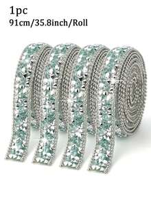 Shiny Rhinestone Strip, Resin Rhinestone Ribbon Self-Adhesive Diamond Strip Crystal Strip Glitter Diamond Waistband Sparkling Rhinestone Rope Suitable For Christmas Art Handmade Crafts Bags Phones Cars Wedding Cake Decoration, Adhesive Crystal Strip Clothing Ribbon Fashion Jewelry Decoration Accessories - Multicolor - View 14