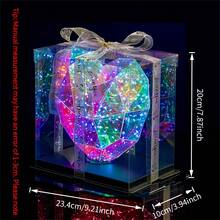 22cm Tall Romantic Colorful Heart-Shaped Gift Box Light, USB Powered Multicolor Heart LED Lamp, Suitable For Wedding Party Decor, Fit For Valentine's Day, Christmas, Halloween, Thanksgiving, Outdoor And Bedroom Ambiance Lighting - Heart-shaped Cake Box - View 7