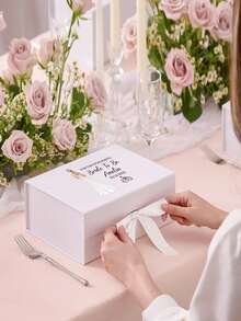 Customized Personalized Magnetic Ribbon Gift Box, Customized Bridesmaid Invitation Box, Bride Gift Box, "Will You Be My Bridesmaid?" Box, Wedding Gift Box - Multicolor - View 2