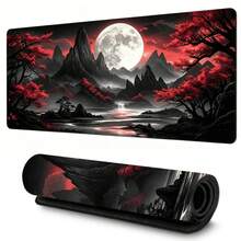 1pc Dark Moon Pattern Oversized Durable Gaming Keyboard Pad Gaming Table Pad Office Keyboard Pad Laptop Mouse Pad Learning Table Pad - Precise Stitching Back Rubber XL XXL - Perfect For Home Office Work Game Room Back-To-School Accessories - View 1