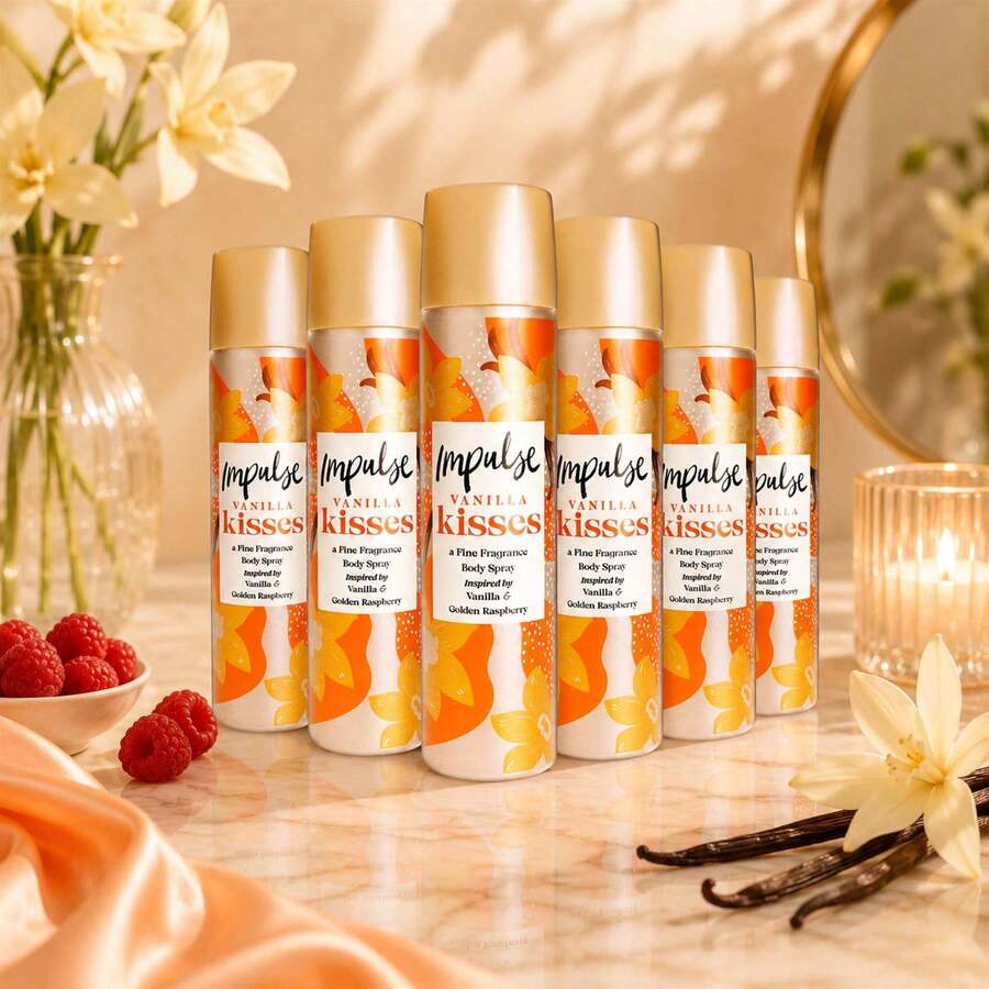 Impulse Vanilla Kisses Body Spray 75ml - Pack Of 6 - Multi Scents - View 1
