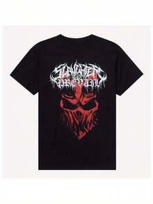 Camiseta Gráfica Slaughter To Prevail Of Darkness Skull, Unisex, de Algodón, Cuello Redondo, Diseño Negro, Tallas S-2XL, Estilo Casual Deportivo para Fans, Acabado Brillante, Camisetas con Calaveras - Negro - Ver 8