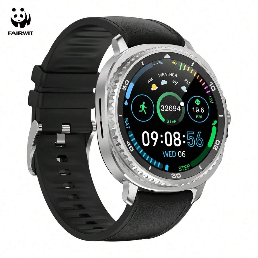Microwear Watch 8 经典多功能智能手表,男女通用,支持健身、运动、跑步,可通过蓝牙连接手机,进行语音通话,追踪活动,接收通知,监测心率,追踪睡眠,设置闹钟和计步器,配备高清触摸屏数字腕表。 - 黑色 - 查看 1