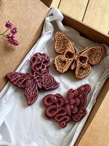 Dark Gothic Butterfly & Snake Silicone Mold, Suitable For Candle, Plaster, Resin DIY, Halloween & Day Of The Dead Decor, Reusable Mold For Crafters - Dark Butterfly - View 1