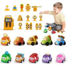 10 Pack Mini Push & Pull Construction Cars With Simulation Roadblocks, Early Educational Car Toy For Kids Boys,Great Gift For Kids Birthday Holiday - Multicolor - View 2
